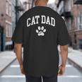 Cat Dad Vintage Distressed Cat Paw Big And Tall Men's T-Shirt Back Print