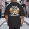 Cat Daddy Shirt Men Cat Lover Dad Fathers Day Big And Tall Men's T-Shirt Back Print