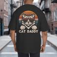 Cat Daddy Sunglasses Sunset Retro Fur Dad Papa Kitten Men Big And Tall Men's T-Shirt Back Print