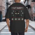 Cat Daddy Ugly Christmas Sweater Pajama Kitty Cat Lover Xmas Big And Tall Men's T-Shirt Back Print