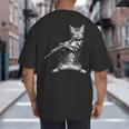 Cat Playing The Clarinet For Cat Lover Cat Mom Cat Dad Big And Tall Men's T-Shirt Back Print