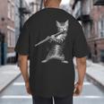 Cat Playing Flute For Cat Lover Cat Mom Cat Dad Big And Tall Men's T-Shirt Back Print