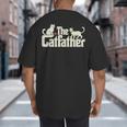 The Catfather Cat Dad Father's Day Cat Lover Big And Tall Men's T-Shirt Back Print