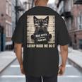Catnip Made Me Do It Mugshot For Cat Lover Cat Mom Cat Dad Big And Tall Men's T-Shirt Back Print