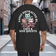 Cats Side Quest Distracted Tabletop Men Women Kids Dad Big And Tall Men's T-Shirt Back Print