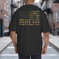 Cheer Dad Camo American Flag Cheerleader Supporter Big And Tall Men's T-Shirt Back Print