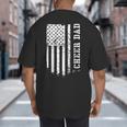Cheer Dad Cheerleading American Flag Fathers Day Cheerleader Big And Tall Men's T-Shirt Back Print