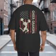 Cheer Grandpa US Flag Dad Patriotic Cheerleader Fathers Day Big And Tall Men's T-Shirt Back Print