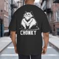 Chonk Fat And Hairy Cat Cats Kittens Dad Graphic Mom Funny Big And Tall Men's T-Shirt Back Print