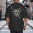 Cigarette Smoking Sphynx Cat Meme Stupid For Dad Big And Tall Men's T-Shirt Back Print