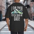 I Can Crash Better Than My Dad Graphic Demo Derby Shirt Big And Tall Men's T-Shirt Back Print