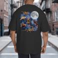 Crested Gecko Moon Retro Reptile Mom Dad Breeder Lover Big And Tall Men's T-Shirt Back Print