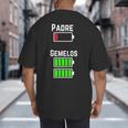 Cufflinks Battery Filled Tired Dad Low Battery Charge Big And Tall Men's T-Shirt Back Print