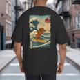 Dachshund Doxie Japanese Kanagawa Wave Surfing Japan Mom Dad Big And Tall Men's T-Shirt Back Print Dachshund Doxie Japanese Kanagawa Wave Surfing Japan Mom Dad Big And Tall Men's T-Shirt Back Print