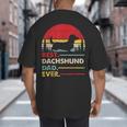 Dachshund Long Haired Best Dad Ever Dog Vintage Retro Big And Tall Men's T-Shirt Back Print