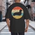 Dachshund Long Haired Dog Vintage Mom Dad Retro Big And Tall Men's T-Shirt Back Print