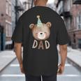 Dad Bear 1st Birthday Beary First Birthday Matching Family Big And Tall Men's T-Shirt Back Print