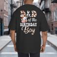 Dad Of The Birthday Boy Cow Farm 1St Birthday Boy Big And Tall Men's T-Shirt Back Print