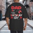 Dad Of The Birthday Girl Family Ladybug Birthday Big And Tall Men's T-Shirt Back Print