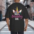 Dad Of The Birthday Girl Father Unicorn Birthday Small Big And Tall Men's T-Shirt Back Print