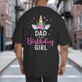 Dad Of The Birthday Girl Matching Family Unicorn Party Big And Tall Men's T-Shirt Back Print