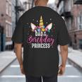 Dad Of The Birthday Princess Father Unicorn Birthday Big And Tall Men's T-Shirt Back Print
