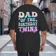 Dad Of The Birthday Twins Girls Kids Party Retro Bday Big And Tall Men's T-Shirt Back Print