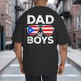 Dad Of Boys Fathers Day Retro Puerto Rico Flag Boricua Dad Big And Tall Men's T-Shirt Back Print