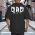 Dad Est 2026 Baseball Dad To Be New Baby Daddy Father's Day Big And Tall Men's T-Shirt Back Print