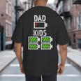 Dad Of Four Low Battery Father Of 4 Kids Dad Big And Tall Men's T-Shirt Back Print