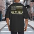 Dad Of Girls Outnumbered US Flag Father's Day Daughter Dad Big And Tall Men's T-Shirt Back Print