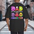 Dad Little Monster Kids 1st Birthday Party Family Monster Small Big And Tall Men's T-Shirt Back Print