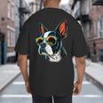Dad Mom Cool Dog Sunglasses Boston Terrier Big And Tall Men's T-Shirt Back Print