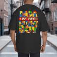 Dad And Mom Dada Birthday Boy Building Bricks Family Party Big And Tall Men's T-Shirt Back Print Dad And Mom Dada Birthday Boy Building Bricks Family Party Big And Tall Men's T-Shirt Back Print