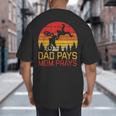 Dad Pays Mom Prays Dirt Bike Retro Motocross Boys Kids Big And Tall Men's T-Shirt Back Print