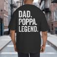 Dad Poppa Legend Vintage Distressed Bold Poppa Graphic Big And Tall Men's T-Shirt Back Print Dad Poppa Legend Vintage Distressed Bold Poppa Graphic Big And Tall Men's T-Shirt Back Print