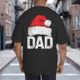Dad Santa Christmas Family Matching Pajamas Papa Xmas Father Short Sleeve Big And Tall Men's T-Shirt Back Print