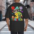 Dad Of The Three Rex 3Rd Birthday Boy Dinosaur T-Rex Big And Tall Men's T-Shirt Back Print