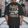 Dad Of The Wild And Three 3 Birthday Zoo Theme Safari Jungle Big And Tall Men's T-Shirt Back Print