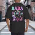 Dada Of The Birthday For Girl Dinosaur T-Rex Party Family Big And Tall Men's T-Shirt Back Print
