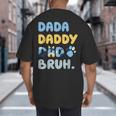 Dada Daddy Dad Bruh Fathers Day Blue Dog Big And Tall Men's T-Shirt Back Print