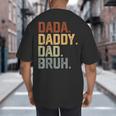 Dada Daddy Dad Bruh Retro Vintage Fathers Day Vintage Big And Tall Men's T-Shirt Back Print