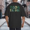 Dada Saurus Dad Dinosaur Three Rex Birthday Boy Girl Family Big And Tall Men's T-Shirt Back Print Dada Saurus Dad Dinosaur Three Rex Birthday Boy Girl Family Big And Tall Men's T-Shirt Back Print