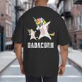 Dadacorn Shirt Unicorn Dad And Baby Best Father Big And Tall Men's T-Shirt Back Print