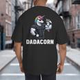 Dadacorn Unicorn Dad Papa Father's Day Daughter Big And Tall Men's T-Shirt Back Print