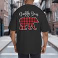Daddy Dad Bear Pajama Red Buffalo Xmas Family Christmas Big And Tall Men's T-Shirt Back Print