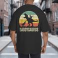Daddy Dinosaur Daddysaurus 2 Kids For Dad Big And Tall Men's T-Shirt Back Print