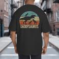 Daddy Dinosaur Daddysaurus 3 Three Kids Xmas Big And Tall Men's T-Shirt Back Print Daddy Dinosaur Daddysaurus 3 Three Kids Xmas Big And Tall Men's T-Shirt Back Print