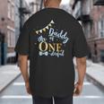 Daddy Of Mr One-Derful Party Blue-Gold Dad Boy 1st Birthday Big And Tall Men's T-Shirt Back Print