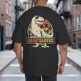 Daddysaurus Shirt T-Rex Dad Dinosaur Big And Tall Men's T-Shirt Back Print